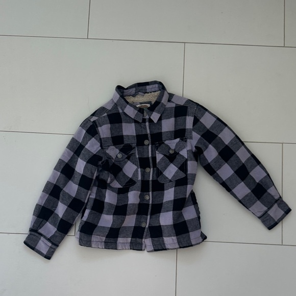 Bass Pro Shops Other - Bass pro Sherpa lined jacket Plaid Kids shaket - Black and Purple 5T